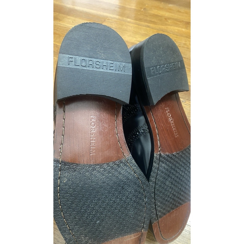Florsheim Lexington Wingtip Oxford Shoes Size 9 Black Leather Dress Shoes Career - Picture 9 of 10